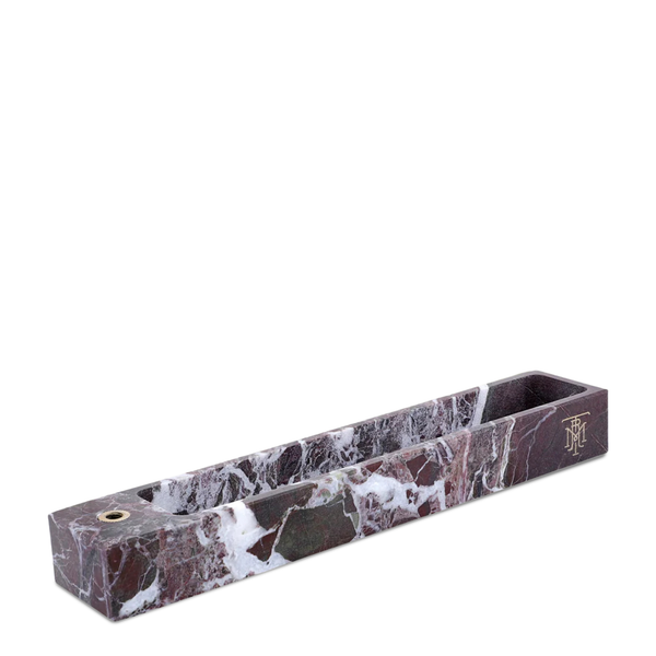 Travertine Incense Holder <br> Burgundy