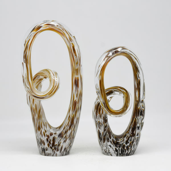 Decorative Glass Sculpture <br> (L 14.5 x W 9 x H 30.5) cm