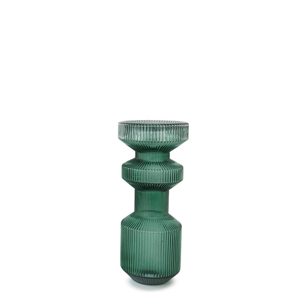 Glass Candle Holder <br> (Ø 13 x H 30) cm