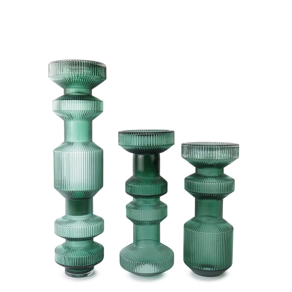 Glass Candle Holder <br> (Ø 13 x H 49) cm