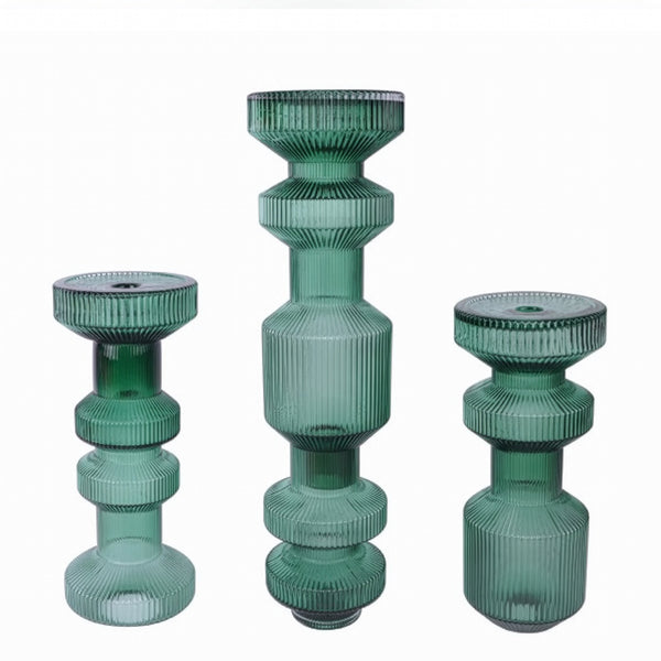 Glass Candle Holder <br> (Ø 13 x H 49) cm