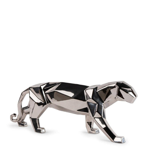 Panther Sculpture <br> 
Silver <br> 
(L 12 x W 50 x H 12) cm