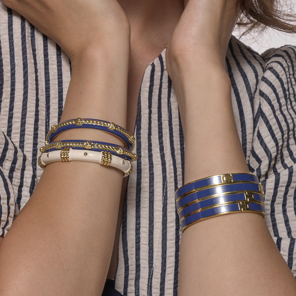 Eole Bangle Cuff<br> Navy Blue