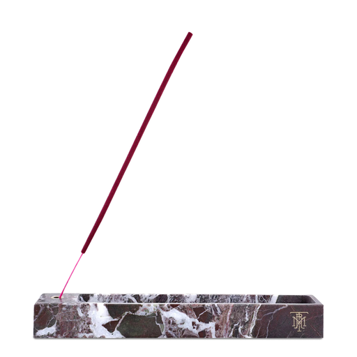 Travertine Incense Holder <br> Burgundy