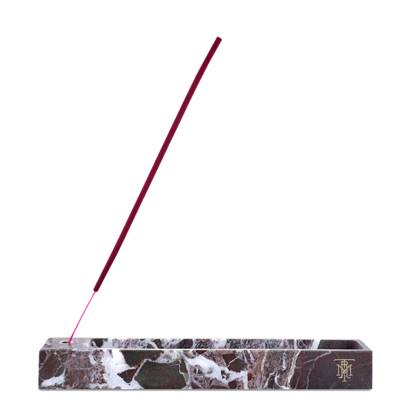 Travertine Incense Holder <br> Burgundy