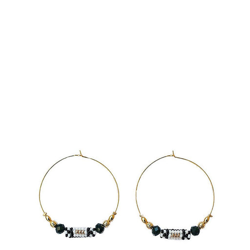 Hoop Earrings <br> Black and Gold