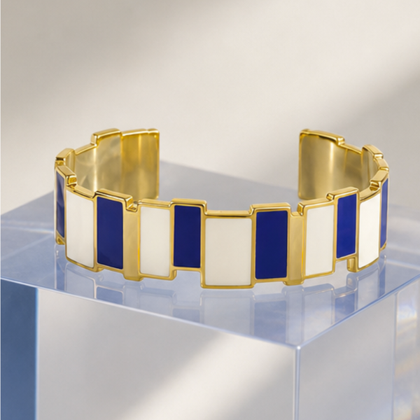 Inès Multi Thin Cuff <br> Navy Blue