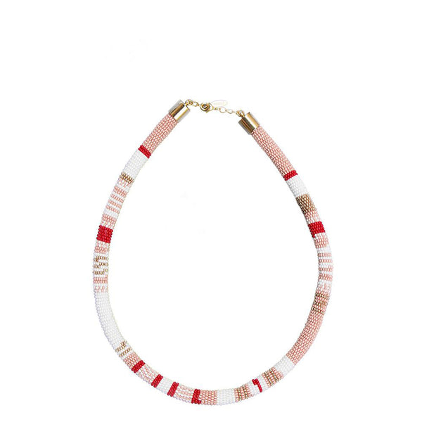Tube Necklace <br> Pink and White