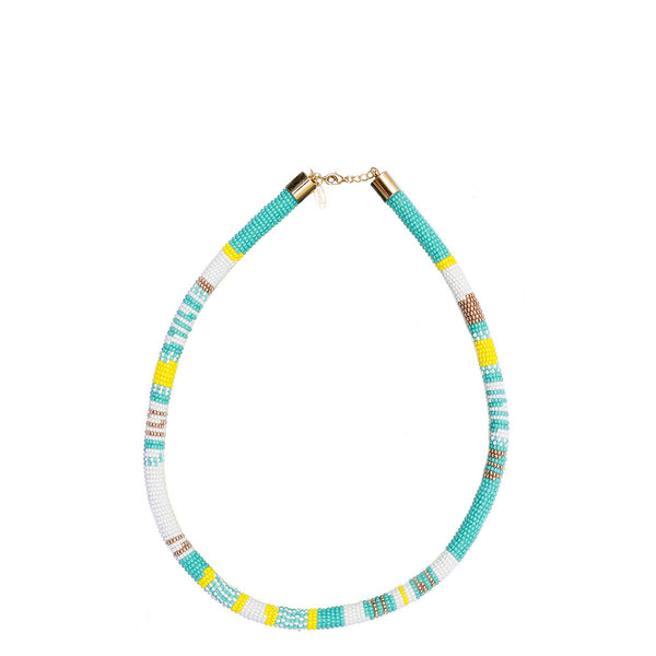 Tube Necklace <br> Turquoise and White