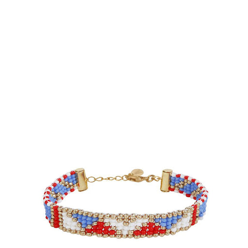 Bracelet <br> Red, Blue and Gold <br> 1 cm