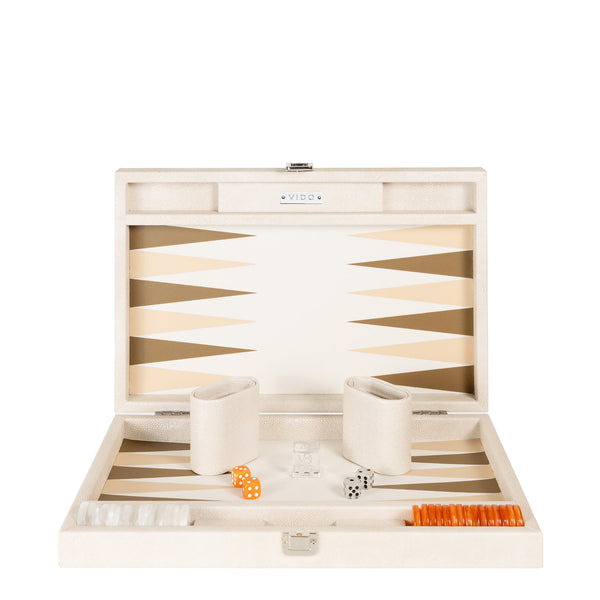 Beige Stingray <br> Backgammon Set <br> (L 38 x W 24.5) cm