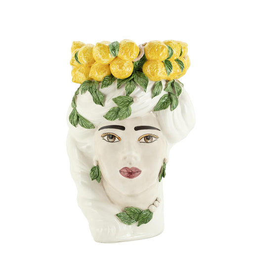 Lady Big Lemon Head Vase <br> White <br> (H 45) cm