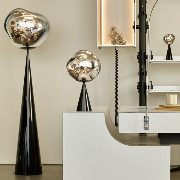 Melt Portable LED Rechargeable Table Lamp <br> Black <br> (L 13 x W 13 x H 28.5) cm