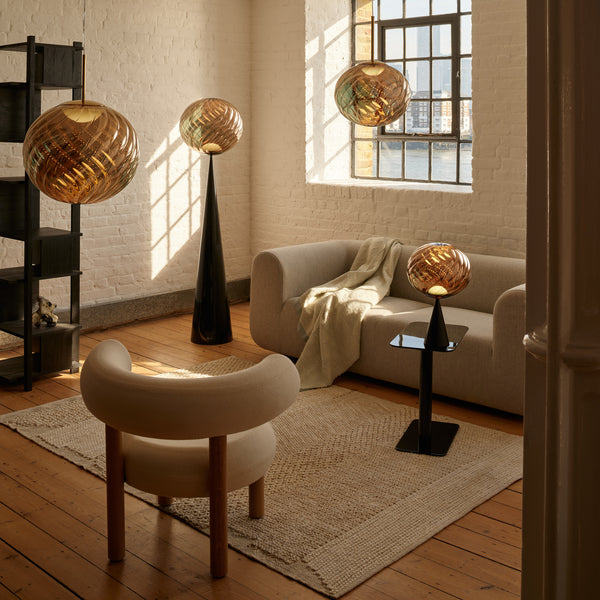 Whirl Cone Fat Table Lamp <br> Gold / Black <br> (L 30 x W 30 x H 47) cm