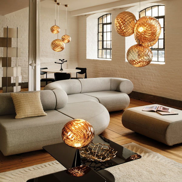 Whirl Cone Fat Table Lamp <br> Gold / Black <br> (L 30 x W 30 x H 47) cm