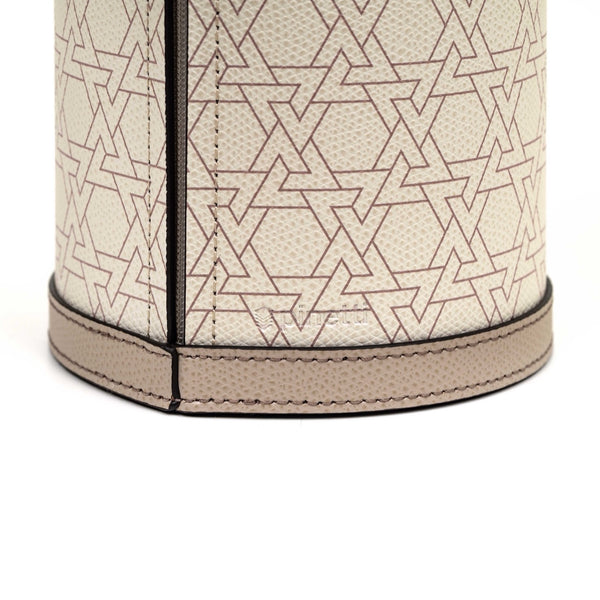 Cindy Carafe with Leather Cover <br> Cream Printed Taupe <br> 600 ml