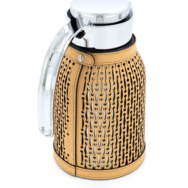 Diana Carafe with Leather Cover <br> Nocciola <br> 1 Liter
