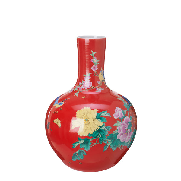 Ball Body Vase <br>
Red <br>
(Ø 41 x H 57) cm