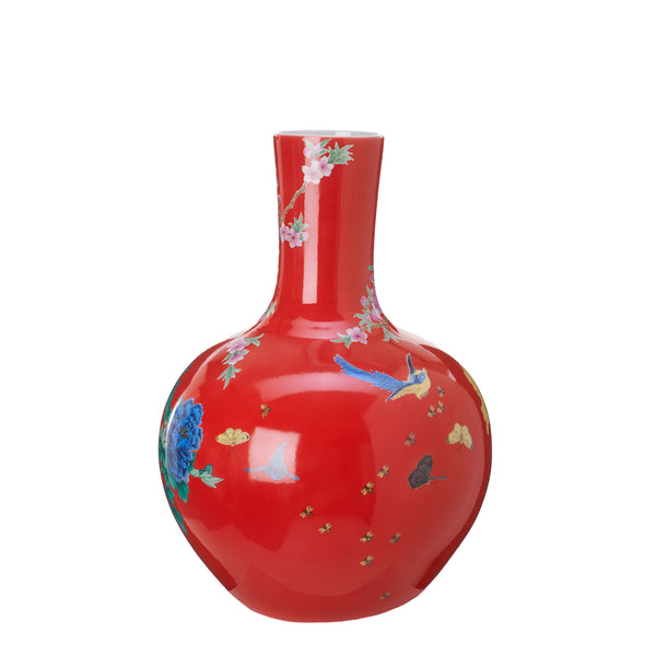 Ball Body Vase <br>
Red <br>
(Ø 41 x H 57) cm