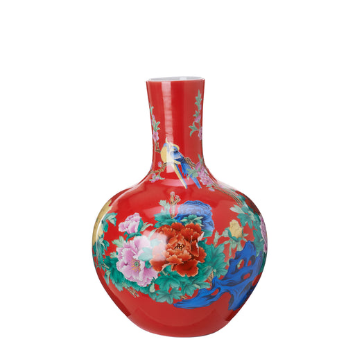 Ball Body Vase <br>
Red <br>
(Ø 41 x H 57) cm