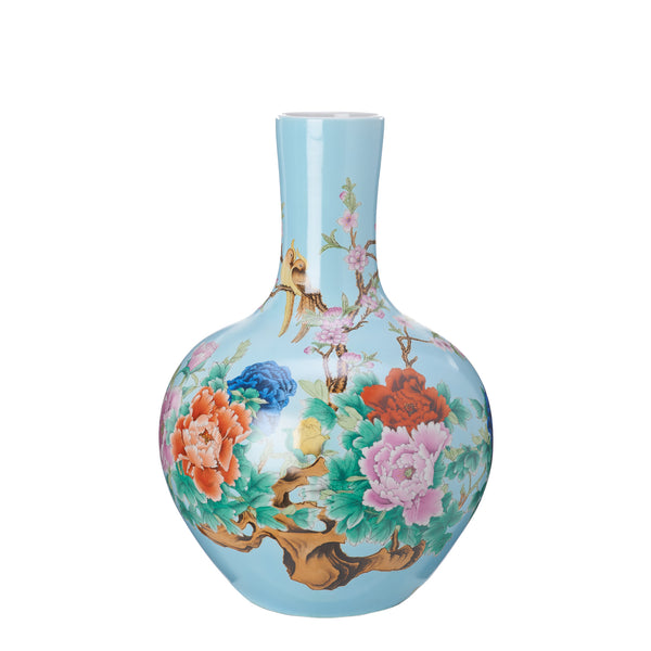 Ball Body Vase <br> 
Light Blue <br> 
(Ø 41 x H 57) cm