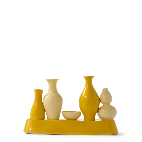 Shanghai Vase <br>
Yellow <br>
(L 13 x W 40.5 x H 26) cm