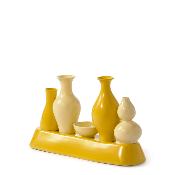 Shanghai Vase <br>
Yellow <br>
(L 13 x W 40.5 x H 26) cm