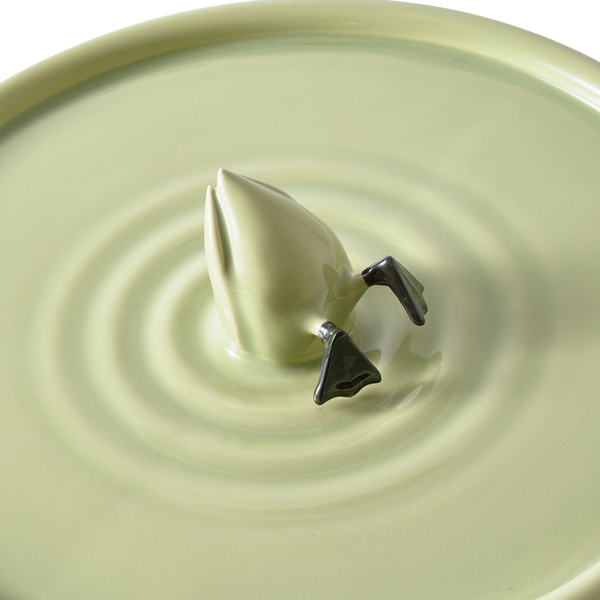 Diving Duck Plate <br>
Green Grey <br>
(Ø 40 x H 9.5) cm