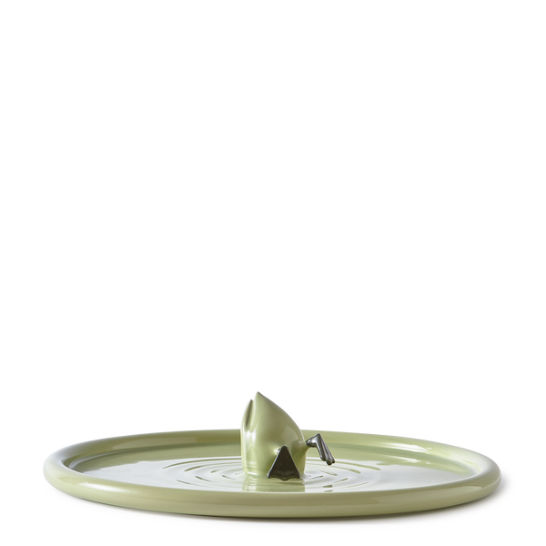 Diving Duck Plate <br>
Green Grey <br>
(Ø 40 x H 9.5) cm