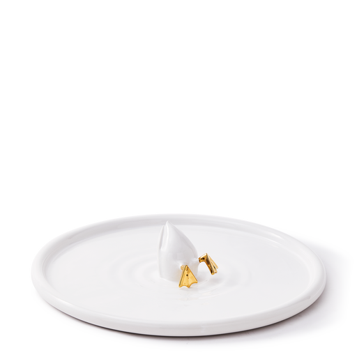 Diving Duck Plate <br>
Gold <br>
(Ø 40 x H 9.5) cm