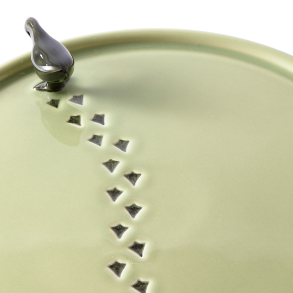 Walking Duck Footed Plate <br>
Green Grey <br>
(Ø 30 x H 8.3) cm