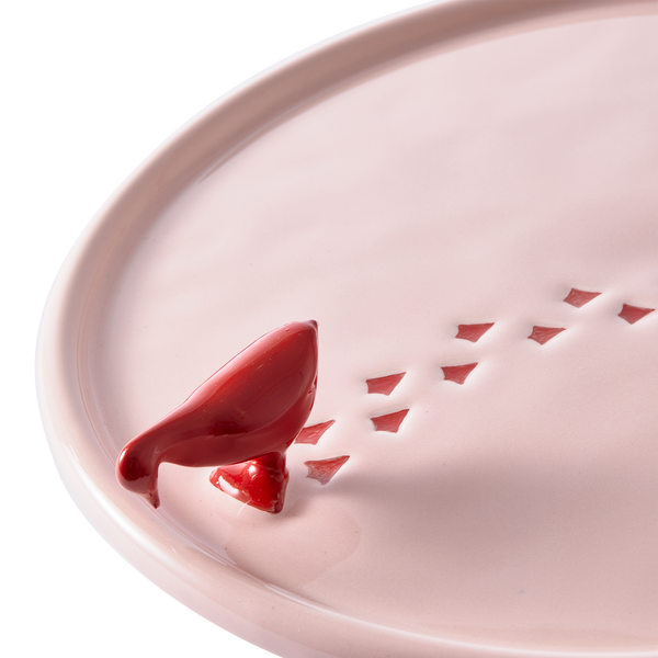 Walking Duck Footed Plate <br>
Light Pink <br>
(Ø 30 x H 8.3) cm