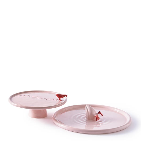 Walking Duck Footed Plate <br>
Light Pink <br>
(Ø 30 x H 8.3) cm