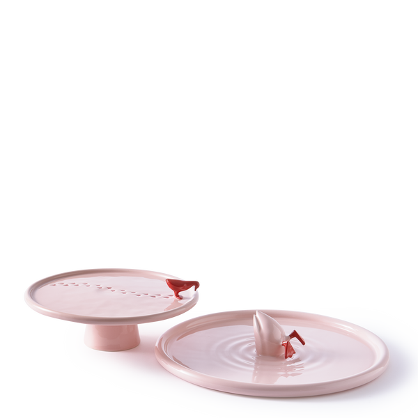 Diving Duck Plate <br>
Light Pink <br>
(Ø 40 x H 9.5) cm