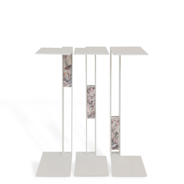 The Three Musketeers Table <br> White <br> (L 25 x W 15 x H 55) cm