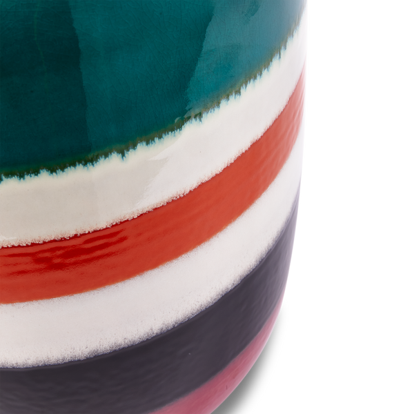 Striped Pill Side Table <br> 
Multicolor <br> 
(Ø 34 x H 46.5) cm