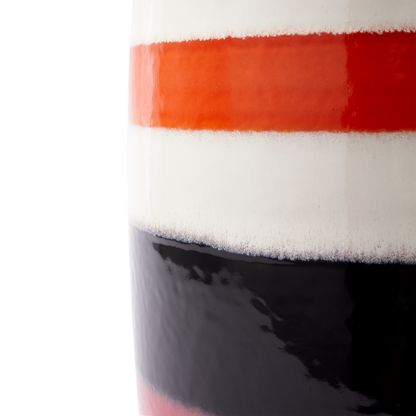 Striped Pill Side Table <br> 
Multicolor <br> 
(Ø 34 x H 46.5) cm