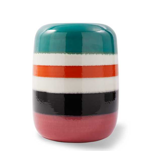 Striped Pill Side Table <br> 
Multicolor <br> 
(Ø 34 x H 46.5) cm