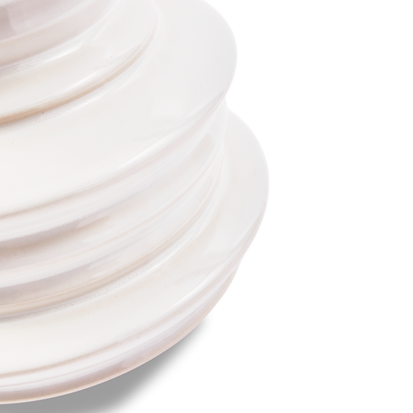 Stacked Plates Vase <br> 
White <br> 
(Ø 22.5 x H 23) cm