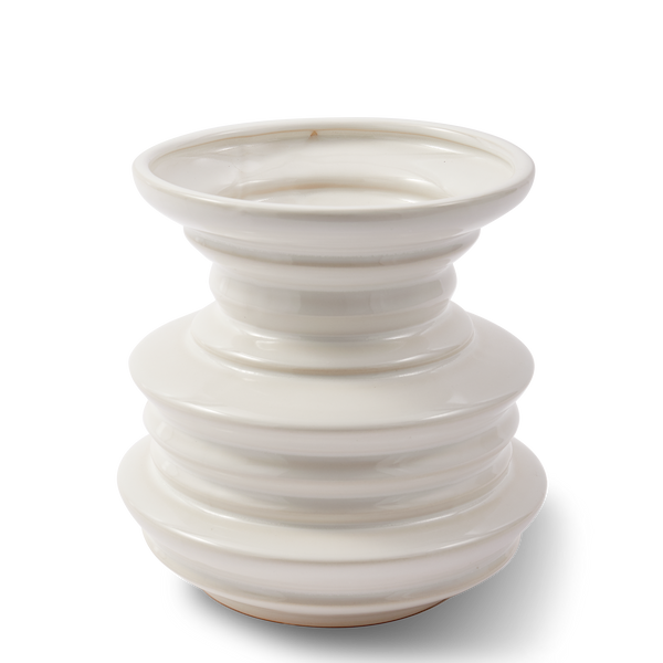 Stacked Plates Vase <br> 
White <br> 
(Ø 22.5 x H 23) cm