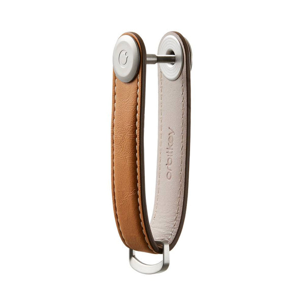 Leather Key Organizer <br> Tan with White Stitching