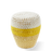 Striped Dot Stool <br> White / Yellow / Gold <br> (Ø 40 x H 46) cm