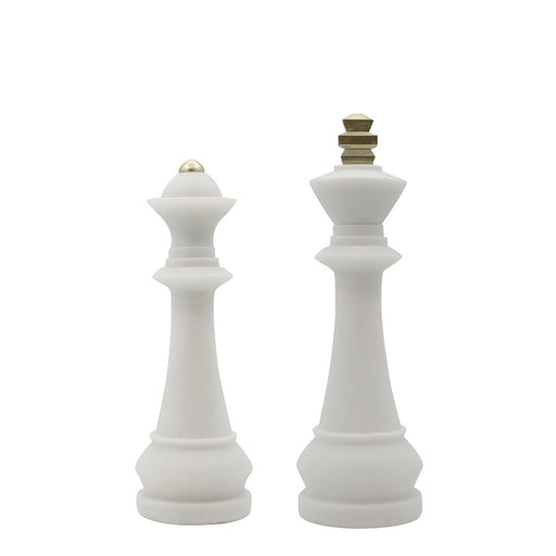 Marble Look Chess Players King & Queen <br> 
Set of 2