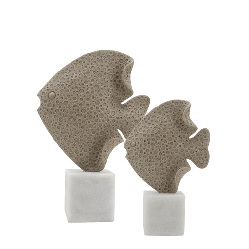 Fish on Marble Base <br> 
Set of 2