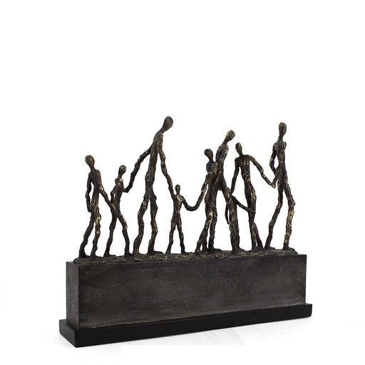 9 People Connected Sculpture <br> (L 41 x W 8 x H 32) cm