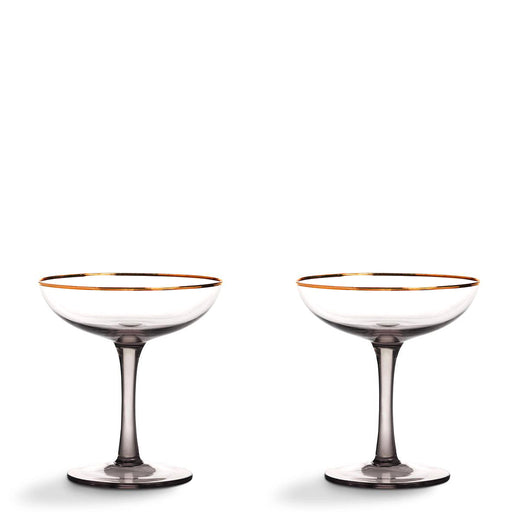 Champagne Coupe Glass <br> 
Smoked <br> 
Set of 2