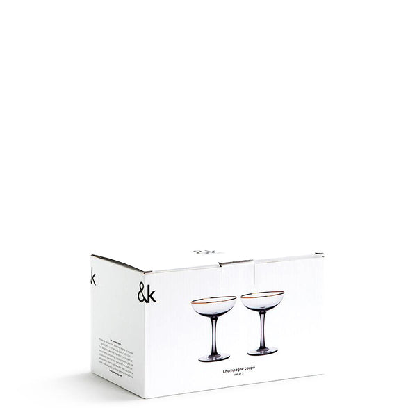 Champagne Coupe Glass <br> 
Smoked <br> 
Set of 2