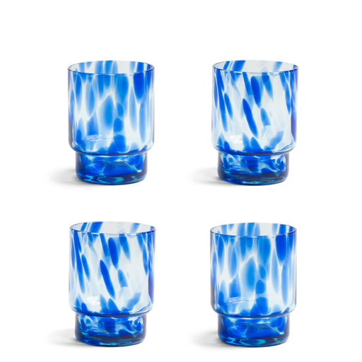 Tortoise Glass <br> 
Blue <br> 
Set of 4