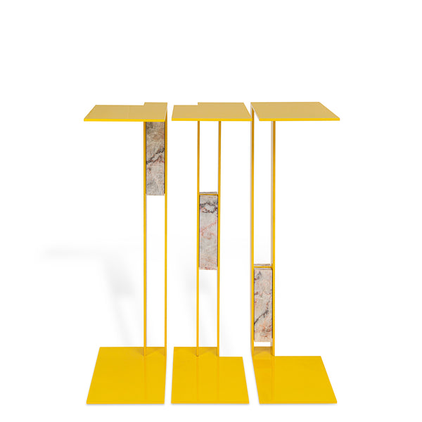 The Three Musketeers Table <br> Yellow <br> (L 25 x W 15 x H 55) cm