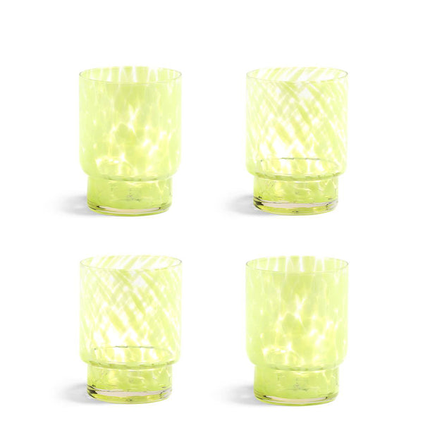 Tortoise Glass <br> 
Green <br> 
Set of 4